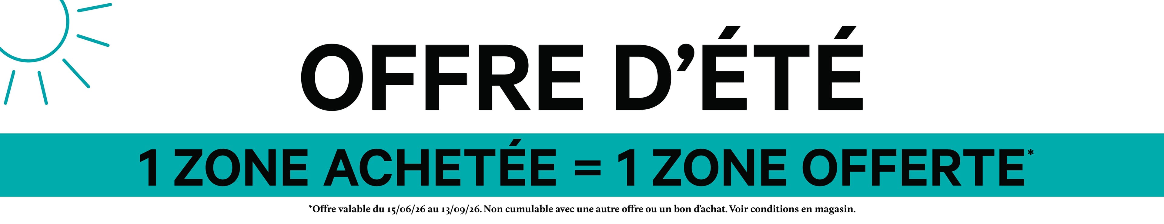 Offre d'été Dépil Net : 1 zone achetée = 1 zone offerte, valable du 15/06/26 au 13/09/26